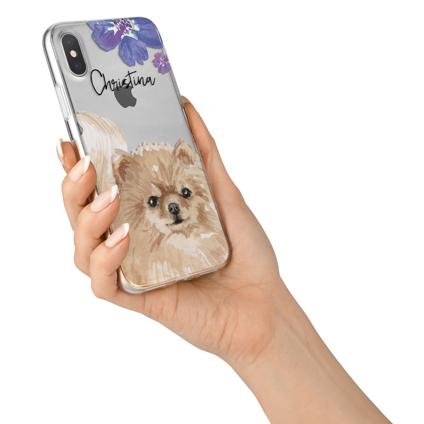 Personalised Pomeranian iPhone X Bumper Case on Silver iPhone Alternative Image 2