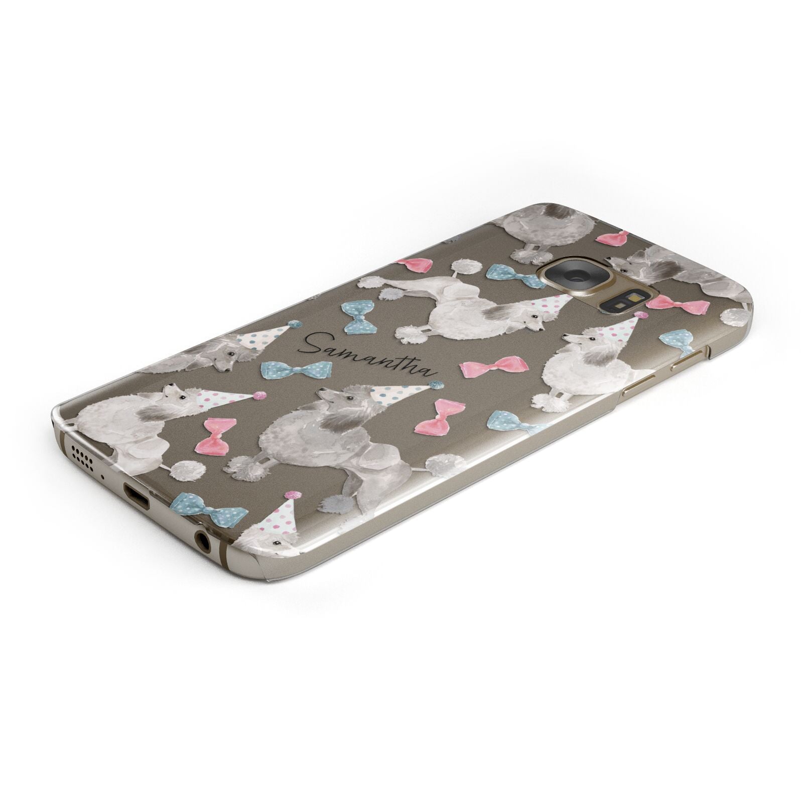 Personalised Poodle Dog Protective Samsung Galaxy Case Angled Image