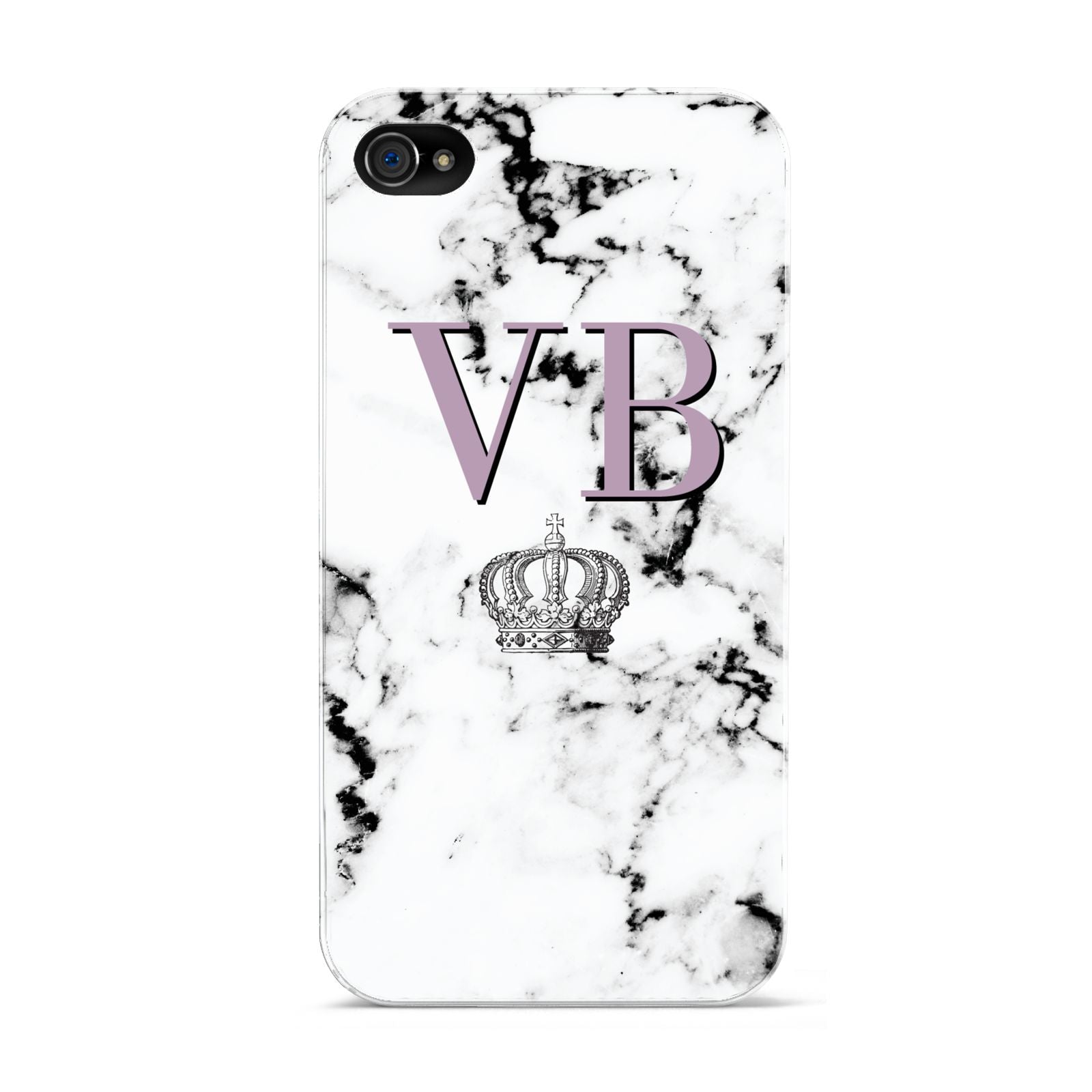 Personalised Princess Crown Initials Marble Apple iPhone 4s Case