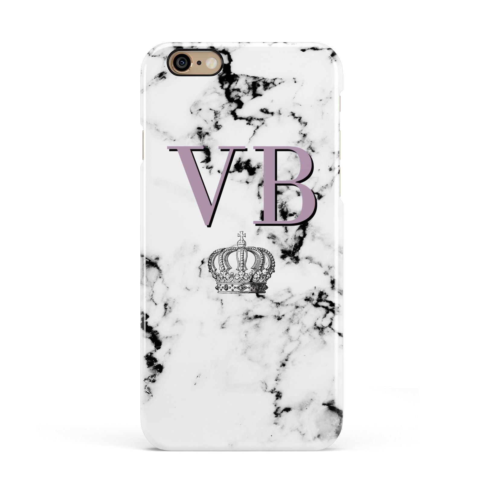 Personalised Princess Crown Initials Marble Apple iPhone 6 3D Snap Case