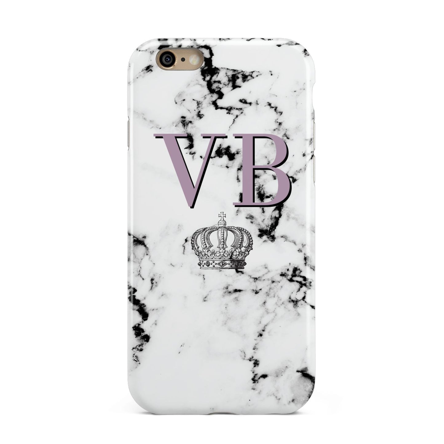 Personalised Princess Crown Initials Marble Apple iPhone 6 3D Tough Case