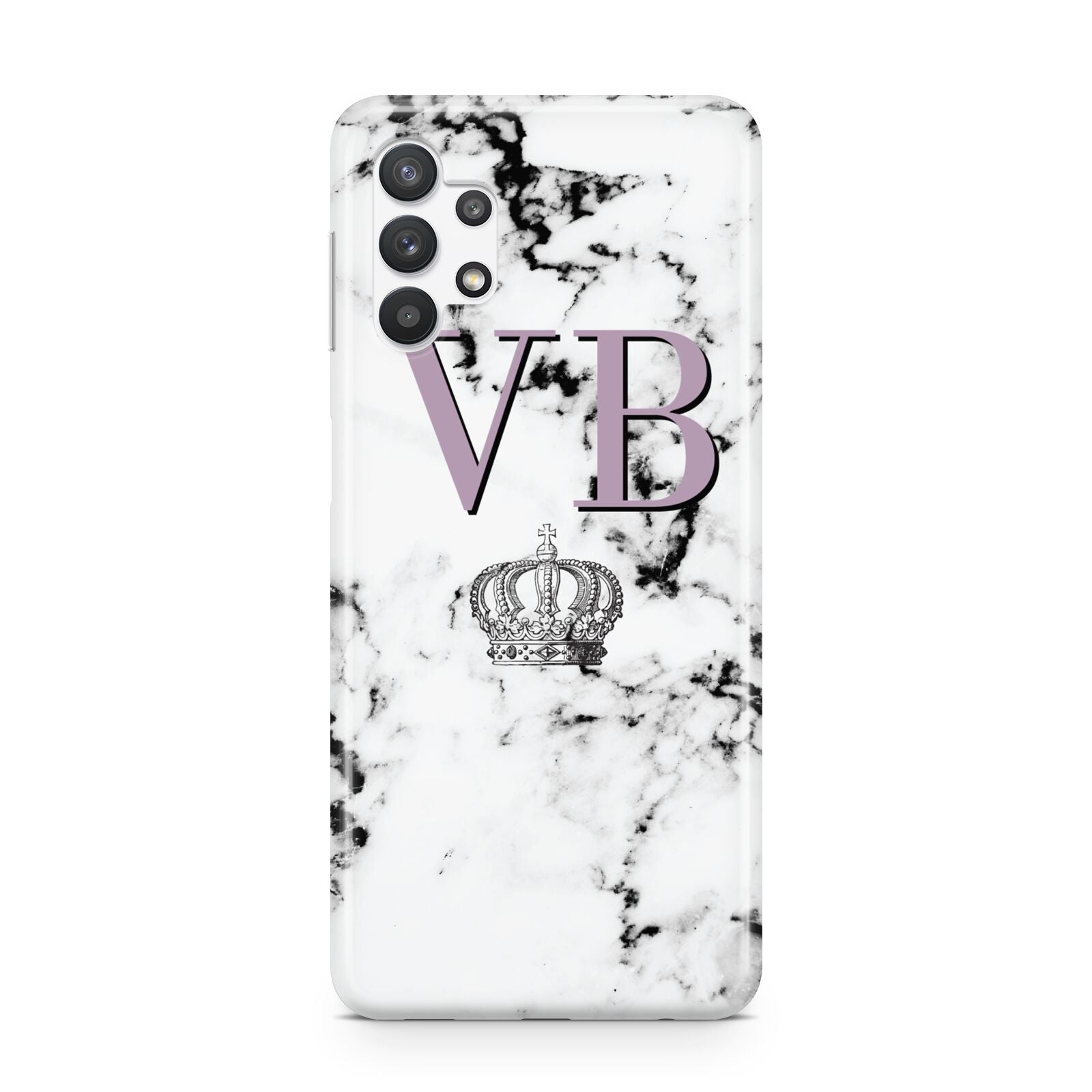 Personalised Princess Crown Initials Marble Samsung A32 5G Case