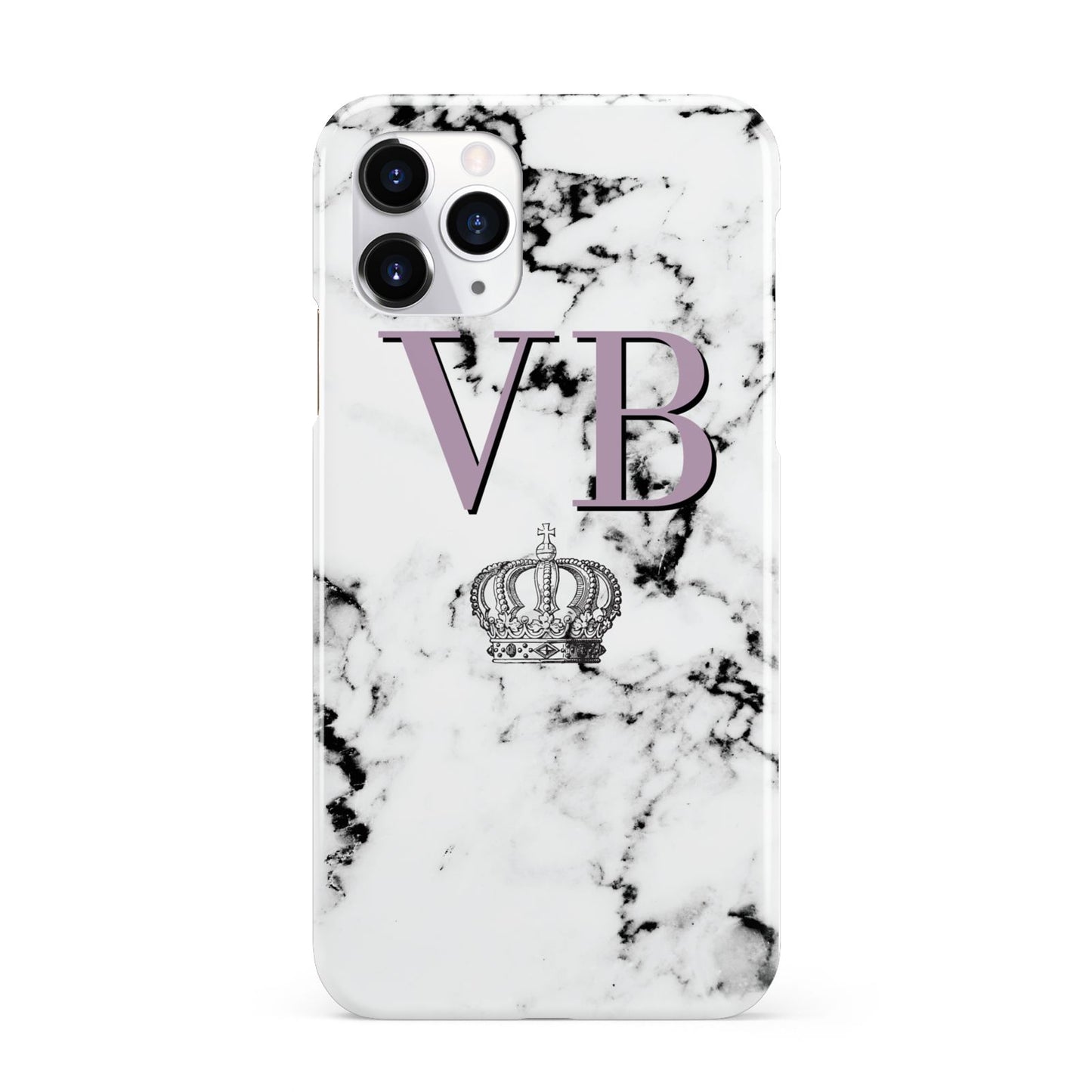 Personalised Princess Crown Initials Marble iPhone 11 Pro 3D Snap Case