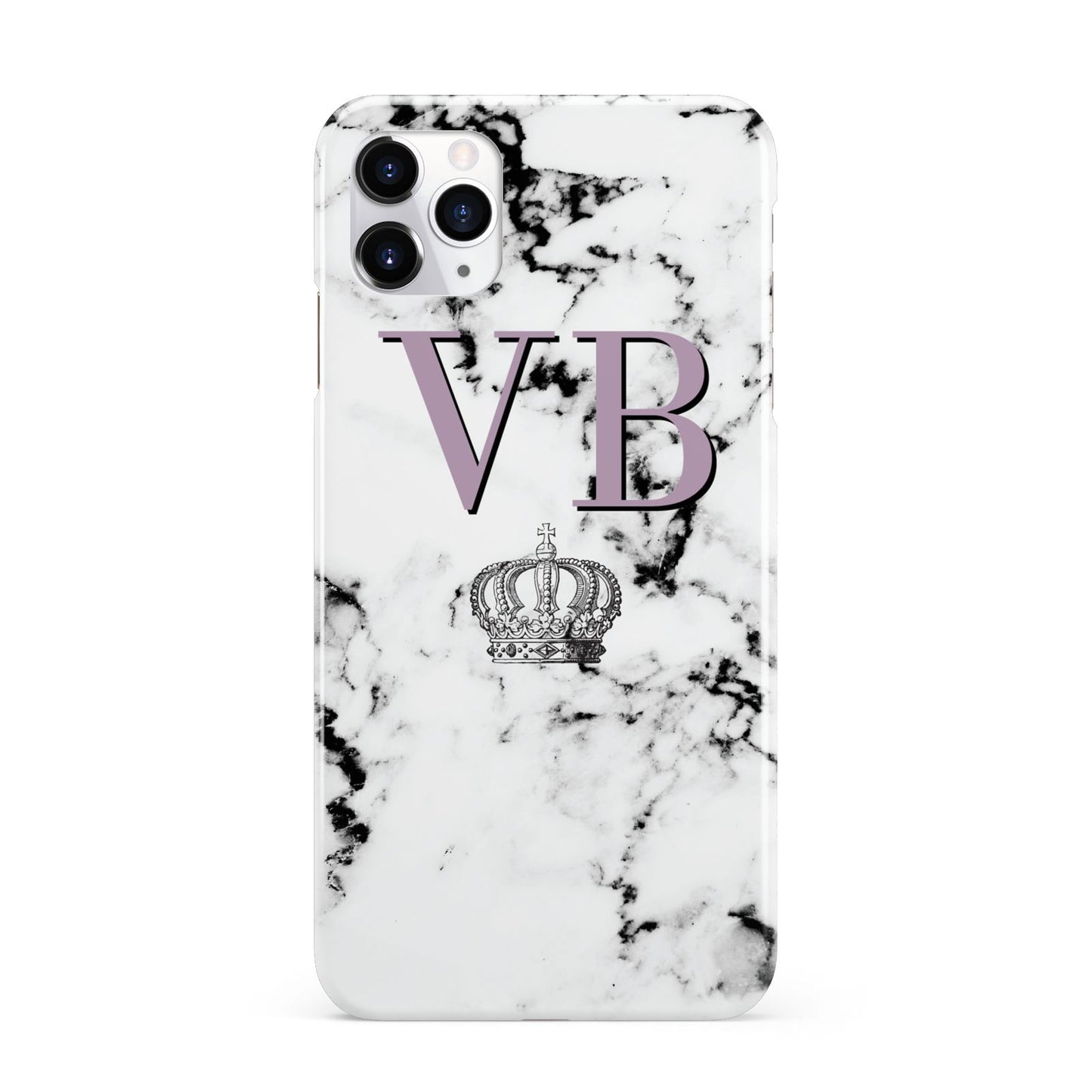 Personalised Princess Crown Initials Marble iPhone 11 Pro Max 3D Snap Case