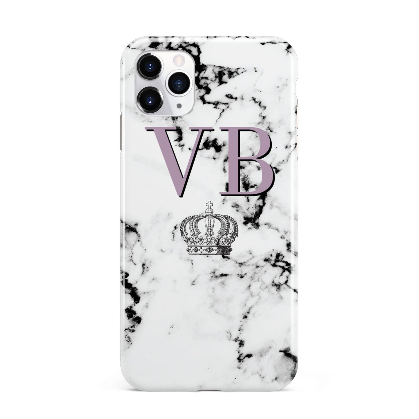 Personalised Princess Crown Initials Marble iPhone 11 Pro Max 3D Tough Case