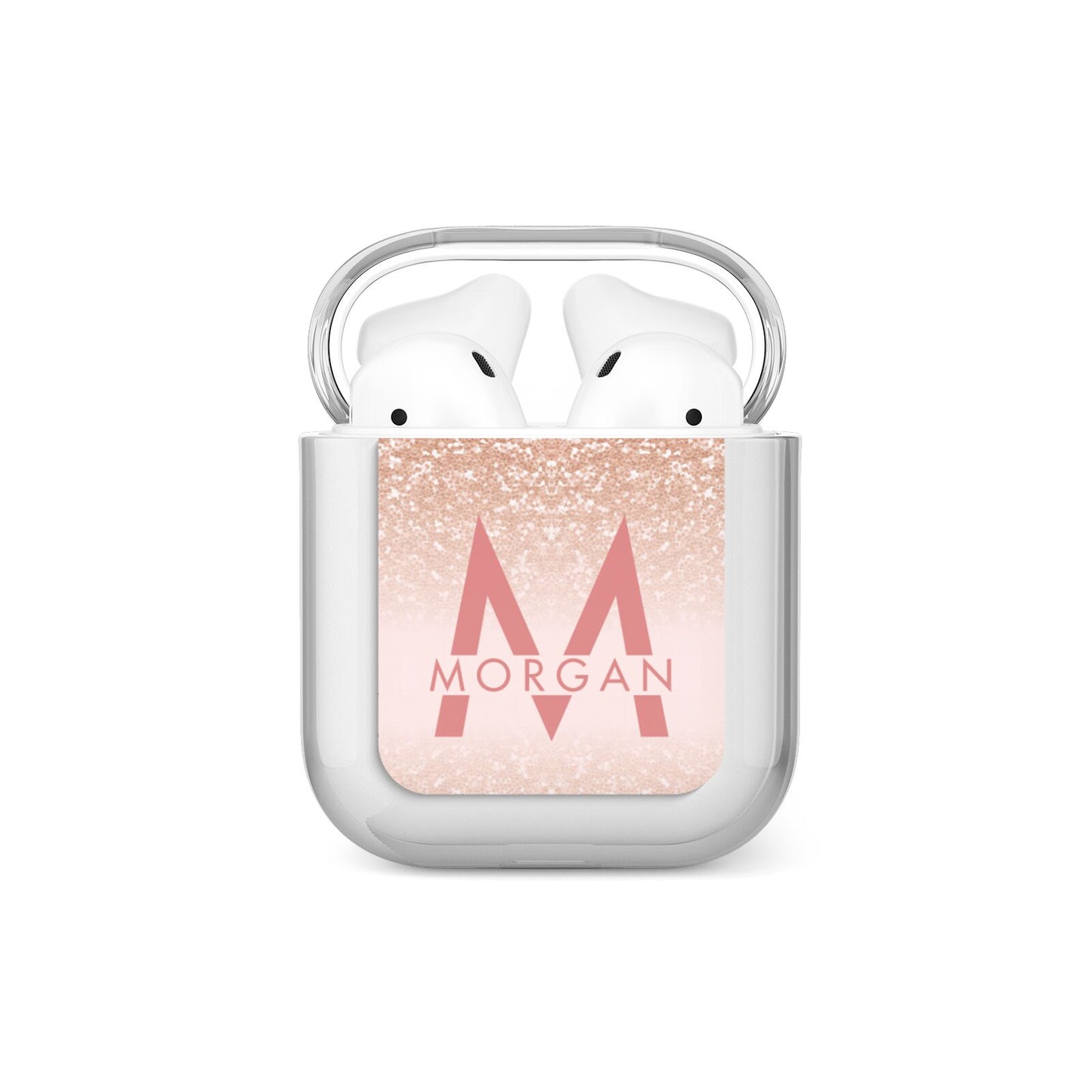 Personalised Printed Glitter Name Initials AirPods Case