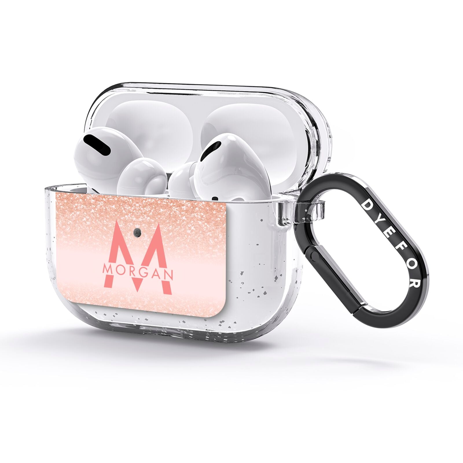 Personalised Printed Glitter Name Initials AirPods Glitter Case 3rd Gen Side Image