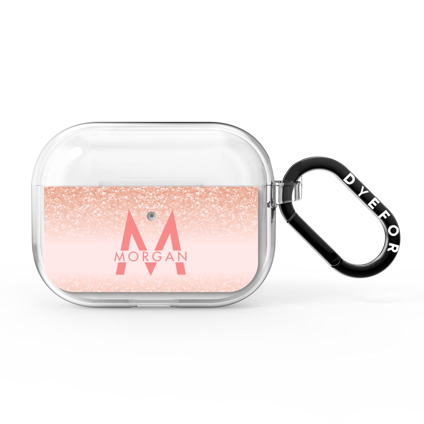 Personalised Printed Glitter Name Initials AirPods Pro Clear Case