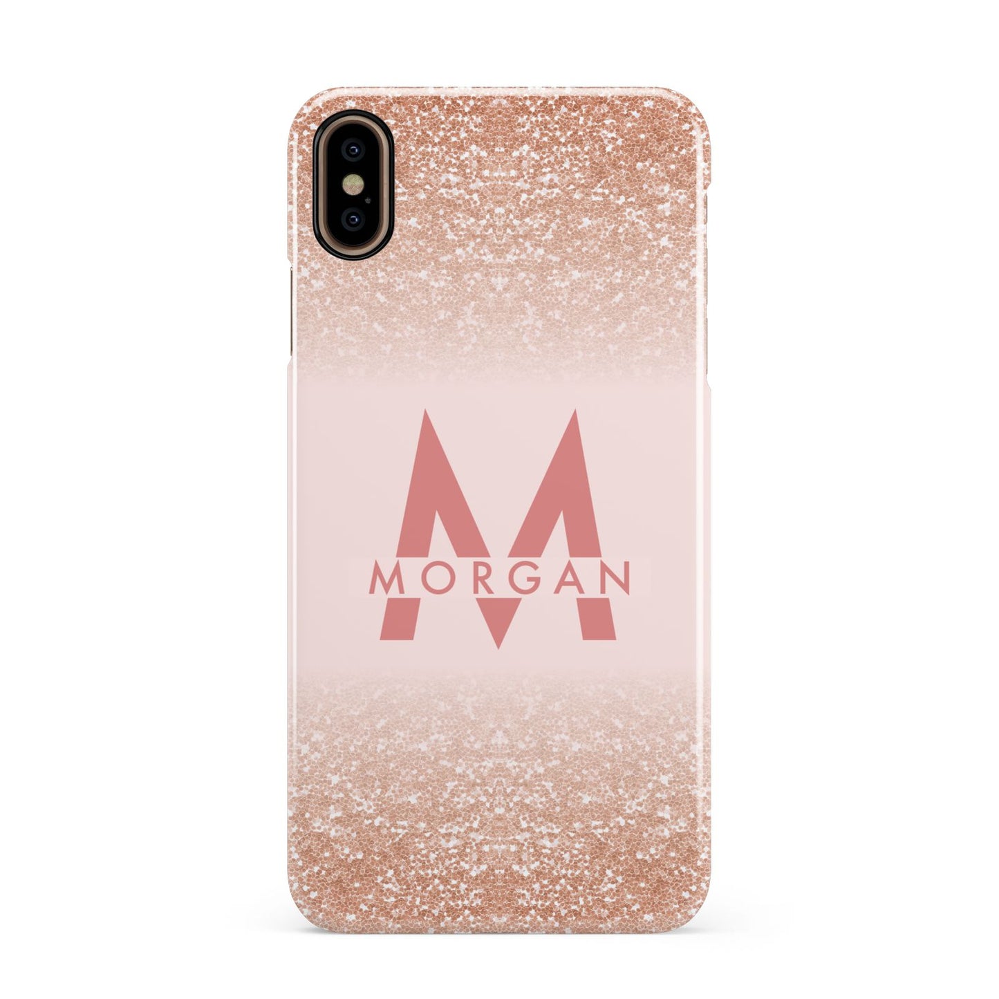 Personalised Printed Glitter Name Initials Apple iPhone Xs Max 3D Snap Case