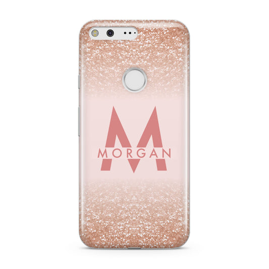 Personalised Printed Glitter Name Initials Google Pixel Case