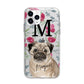 Personalised Pug Dog Apple iPhone 11 Pro Max in Silver with Bumper Case