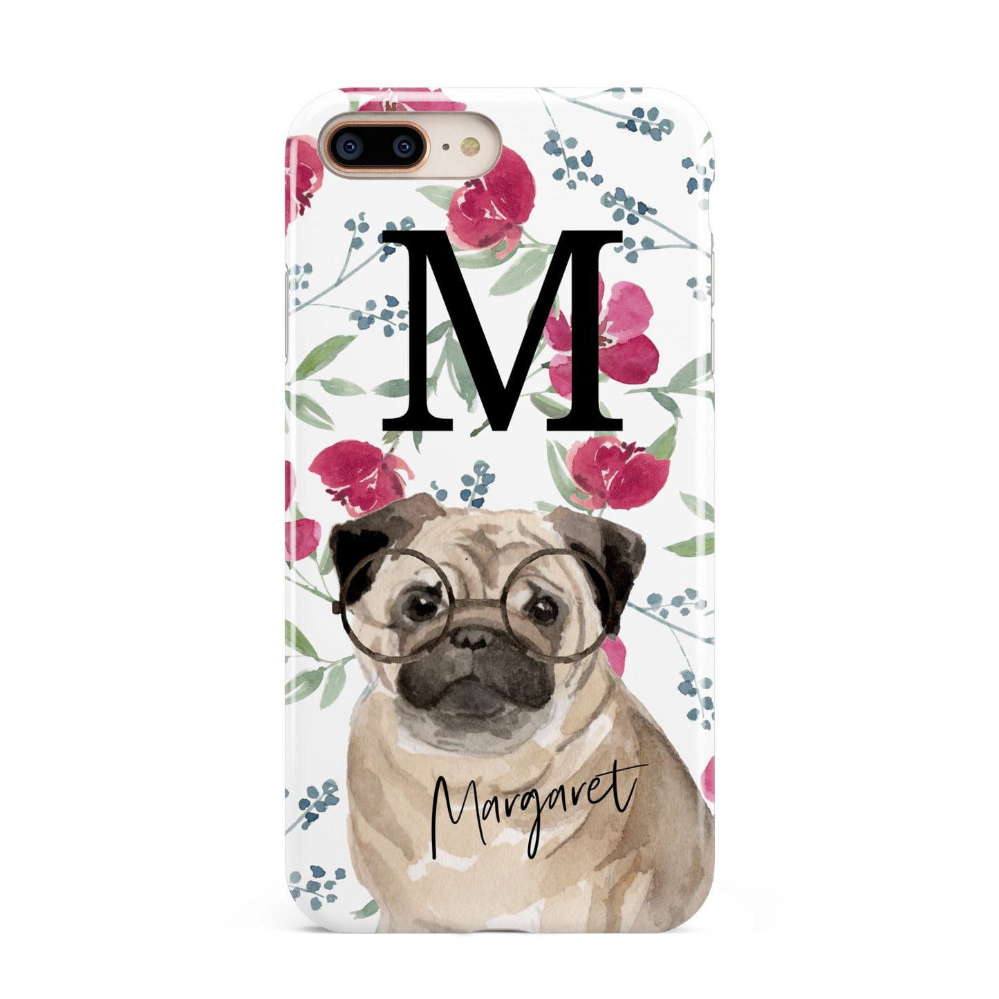 Personalised Pug Dog Apple iPhone 7 8 Plus 3D Tough Case