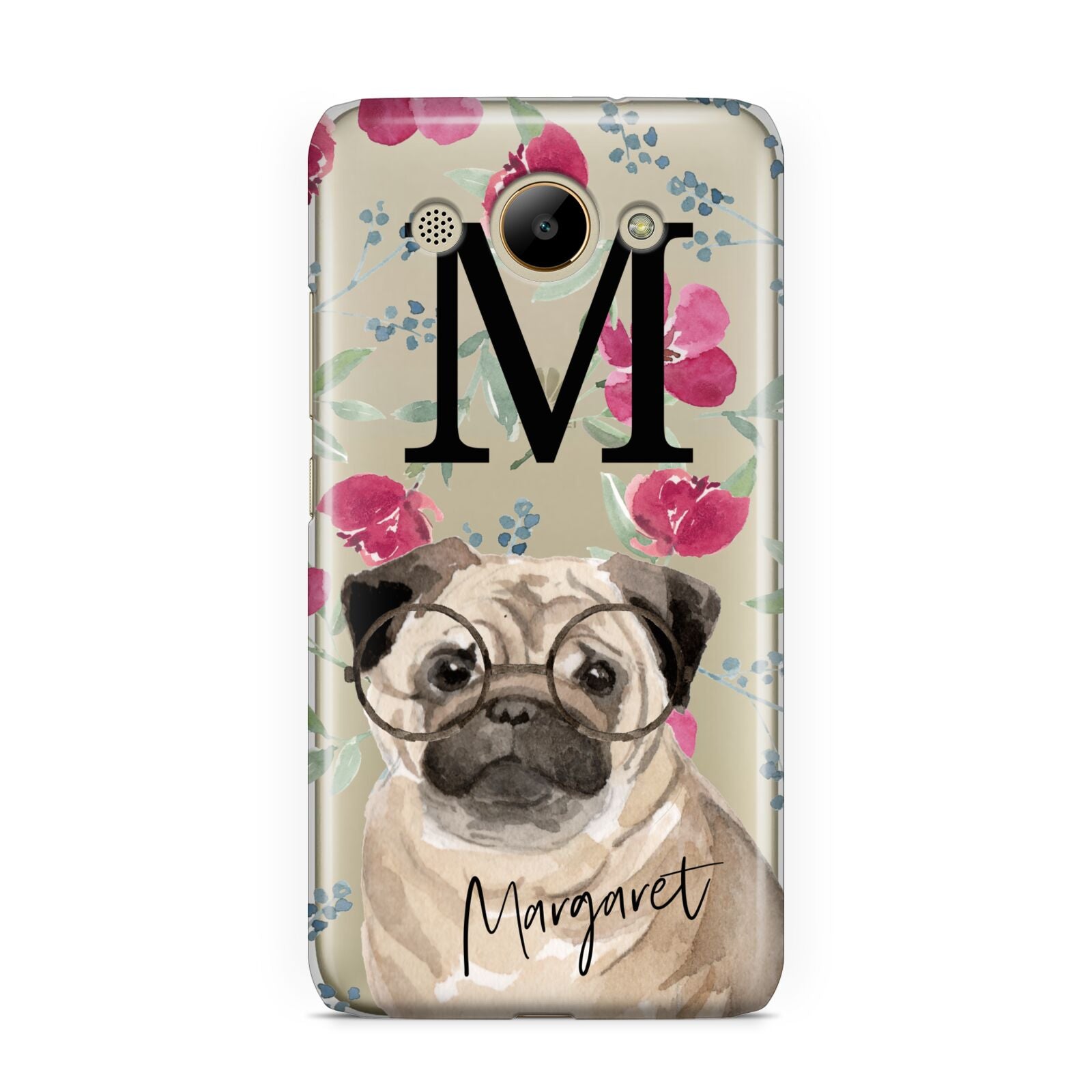 Personalised Pug Dog Huawei Y3 2017