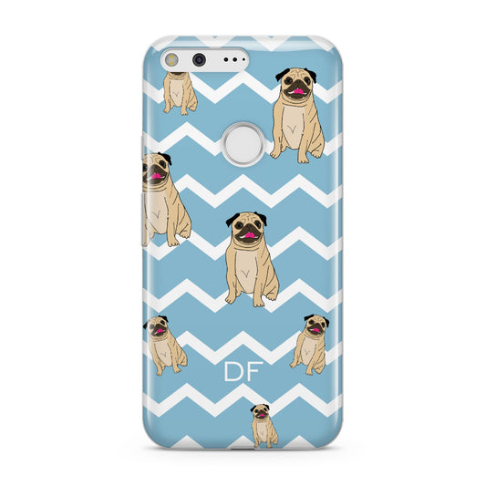 Personalised Pug Initials Google Pixel Case