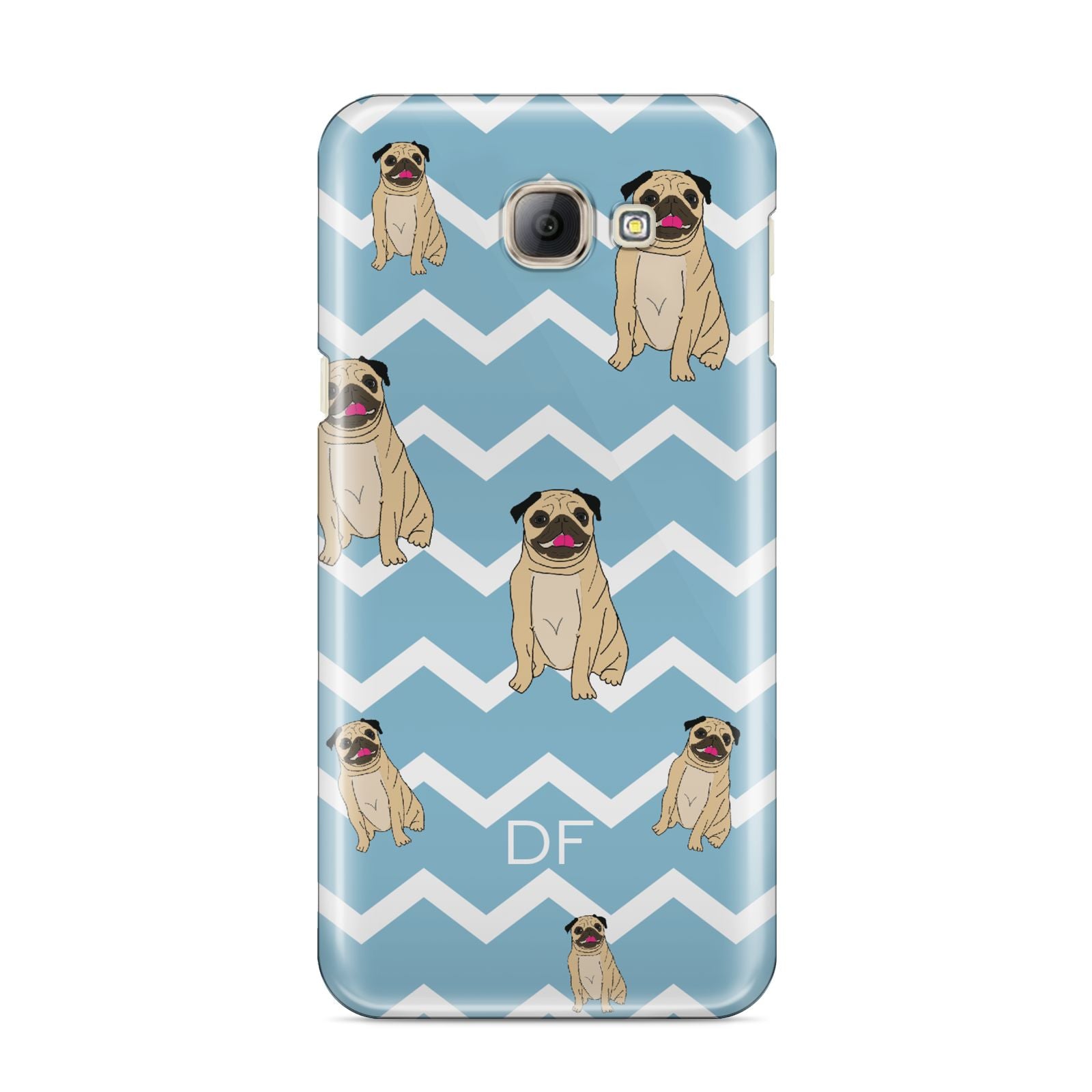 Personalised Pug Initials Samsung Galaxy A8 2016 Case