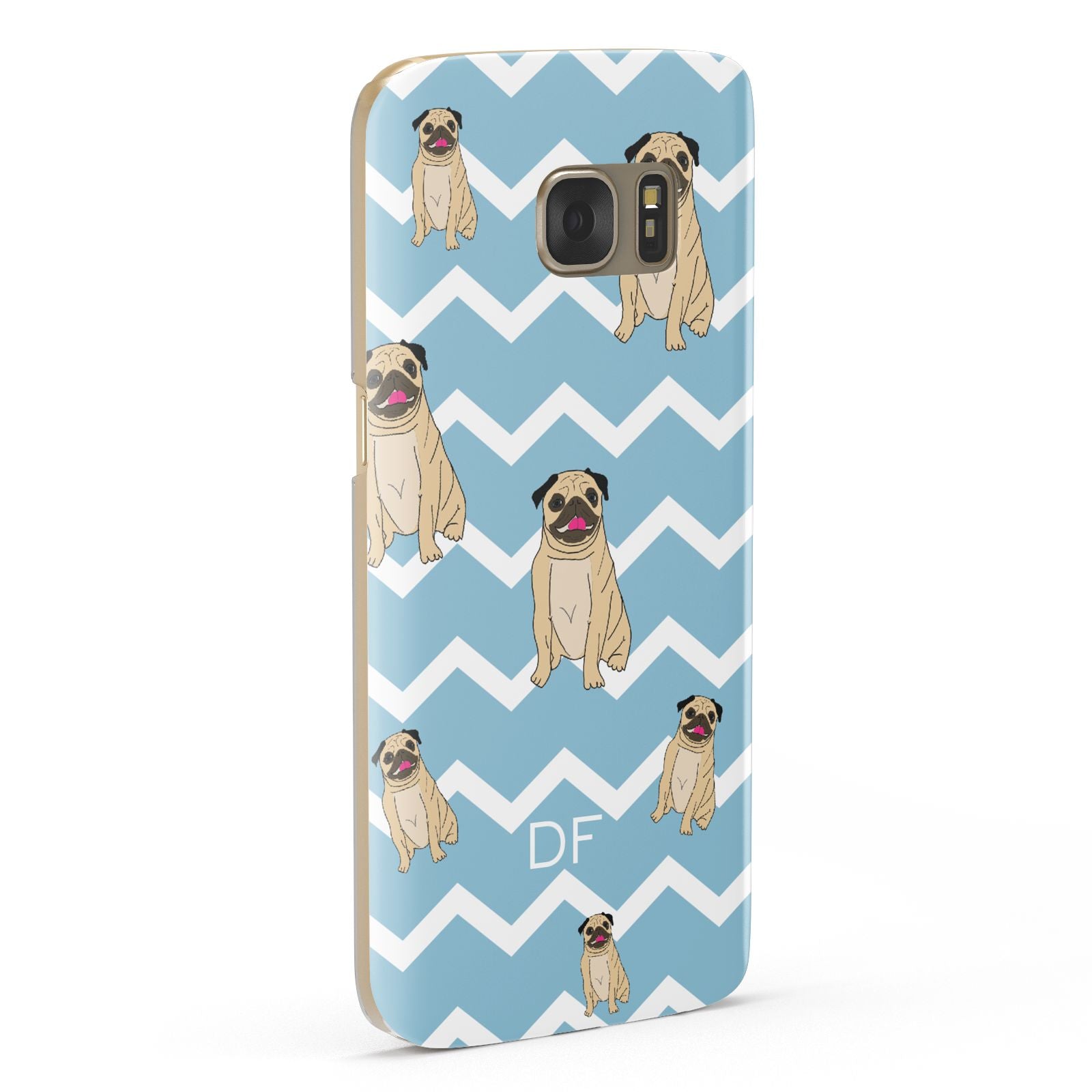 Personalised Pug Initials Samsung Galaxy Case Fourty Five Degrees