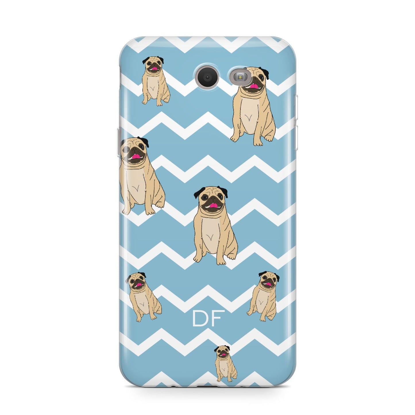 Personalised Pug Initials Samsung Galaxy J7 2017 Case