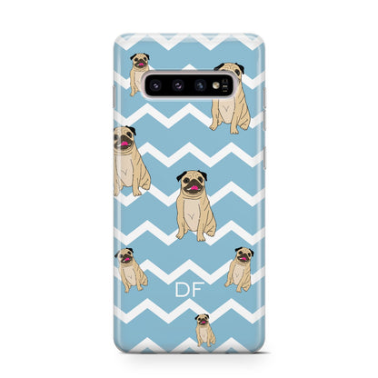 Personalised Pug Initials Samsung Galaxy S10 Case