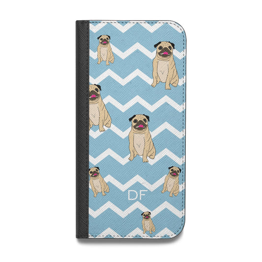 Personalised Pug Initials Vegan Leather Flip Samsung Case