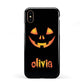 Personalised Pumpkin Face Halloween Apple iPhone XS 3D Tough