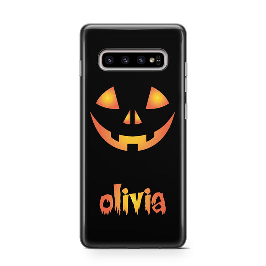 Personalised Pumpkin Face Halloween Protective Samsung Galaxy Case