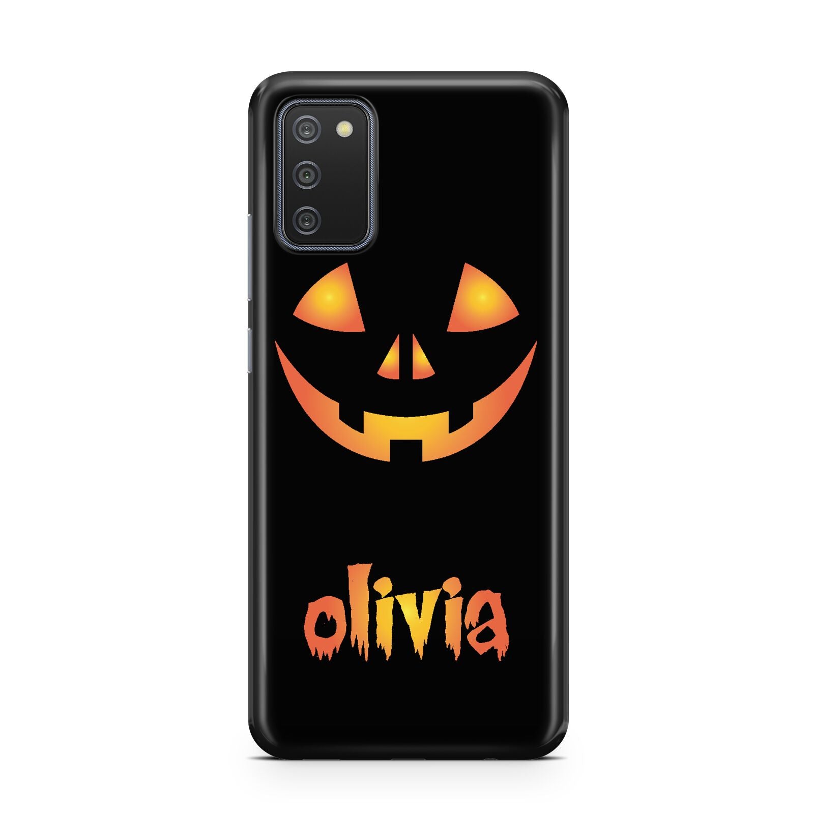 Personalised Pumpkin Face Halloween Samsung A02s Case