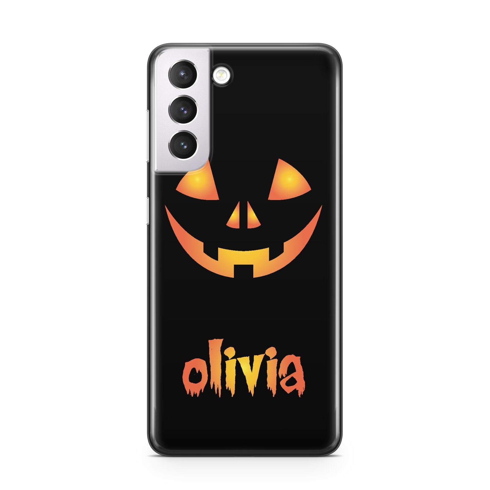 Personalised Pumpkin Face Halloween Samsung S21 Case