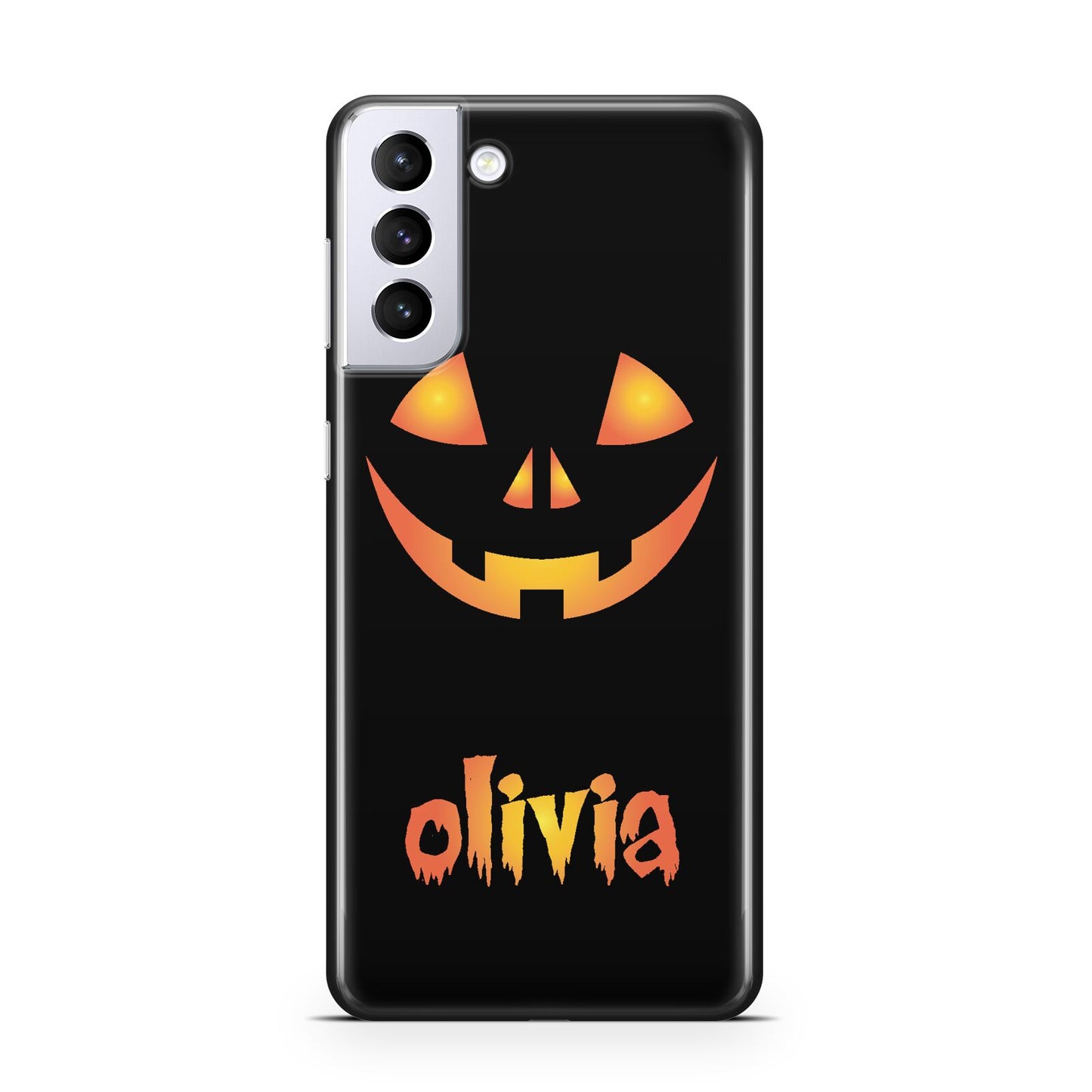 Personalised Pumpkin Face Halloween Samsung S21 Plus Case