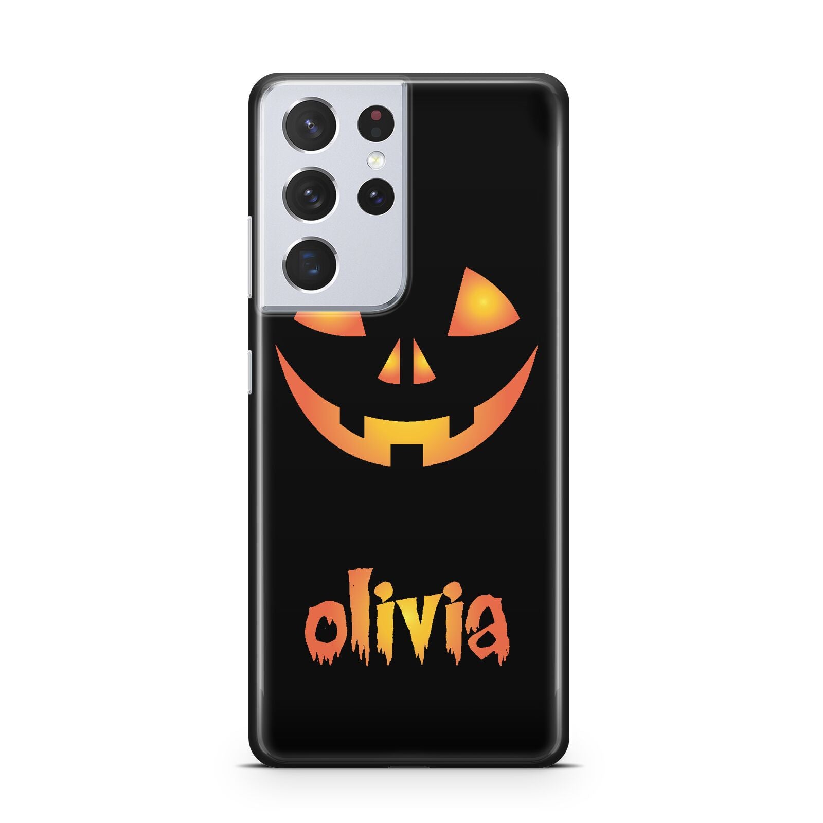 Personalised Pumpkin Face Halloween Samsung S21 Ultra Case