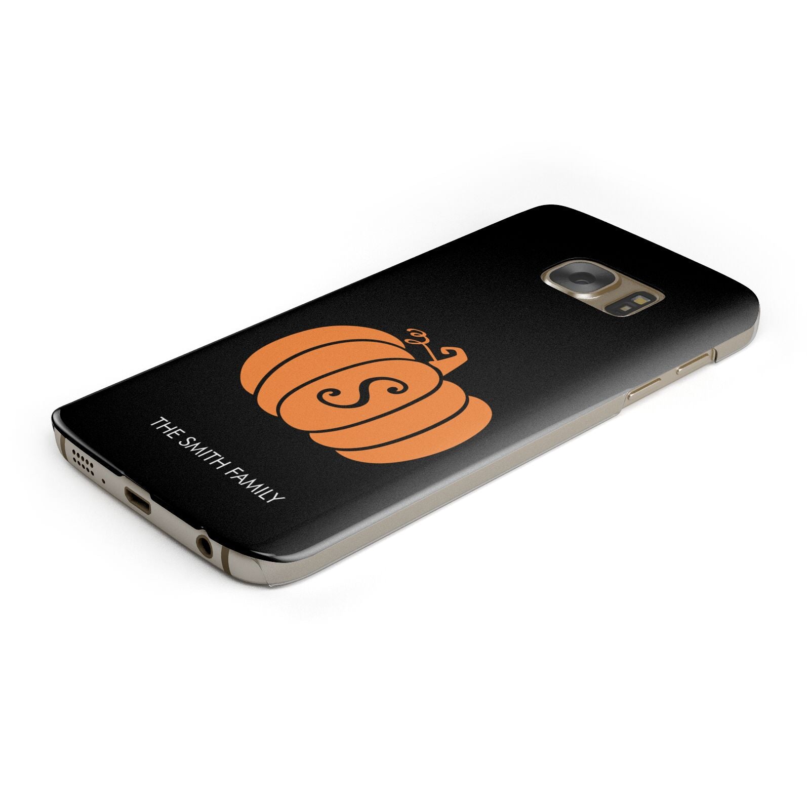 Personalised Pumpkin Protective Samsung Galaxy Case Angled Image