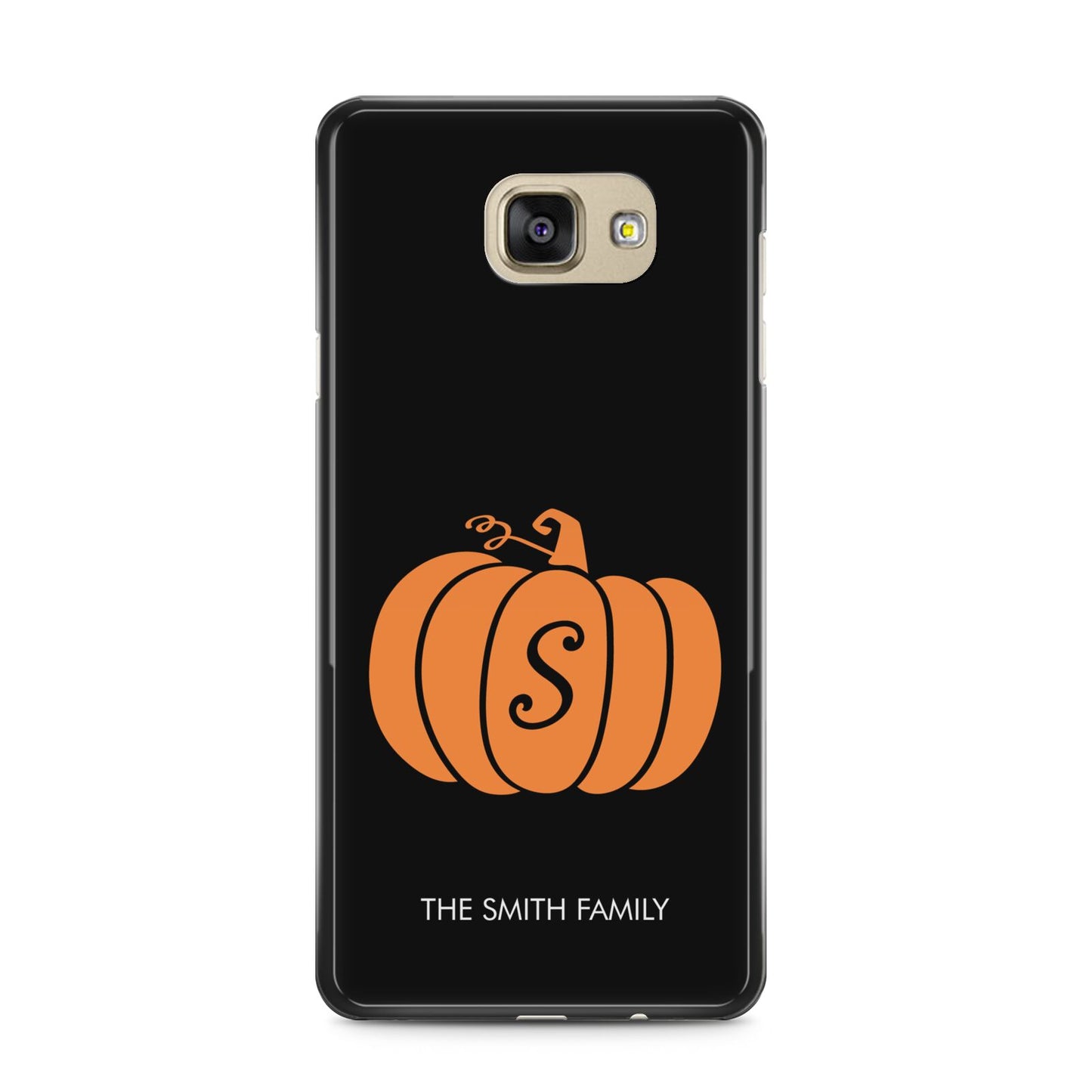 Personalised Pumpkin Samsung Galaxy A5 2016 Case on gold phone