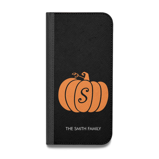 Personalised Pumpkin Vegan Leather Flip iPhone Case