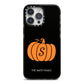 Personalised Pumpkin iPhone 14 Pro Max Black Impact Case on Silver phone