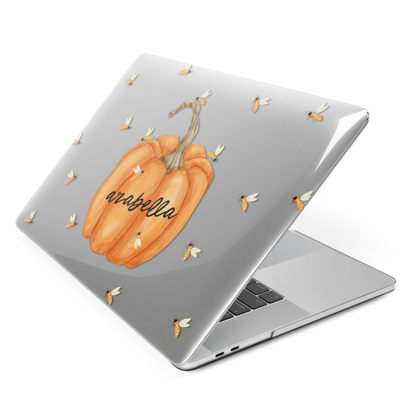 Personalised Pumpkin with Bees Apple MacBook Case Side View