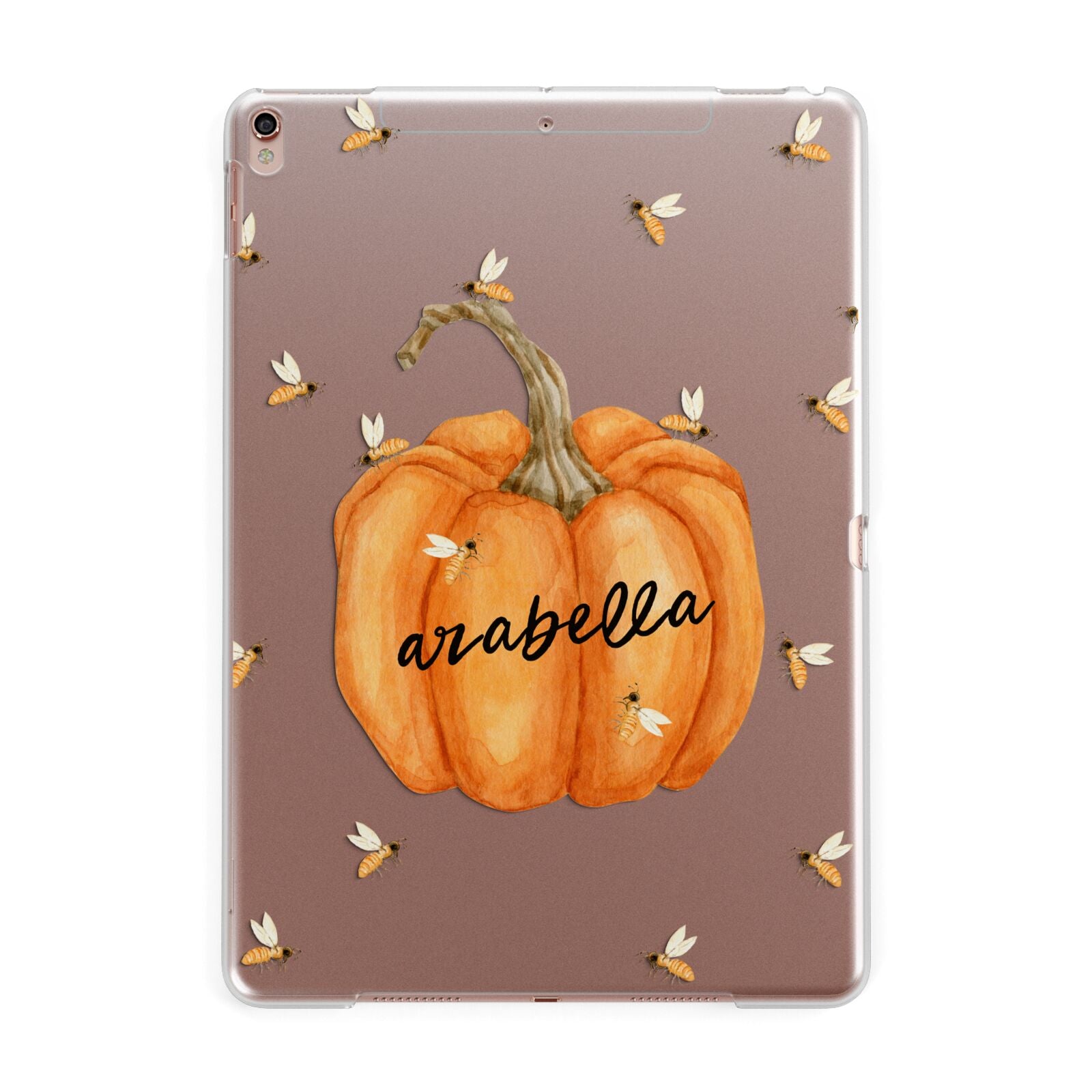 Personalised Pumpkin with Bees Apple iPad Rose Gold Case