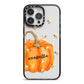 Personalised Pumpkin with Bees iPhone 14 Pro Max Black Impact Case on Silver phone