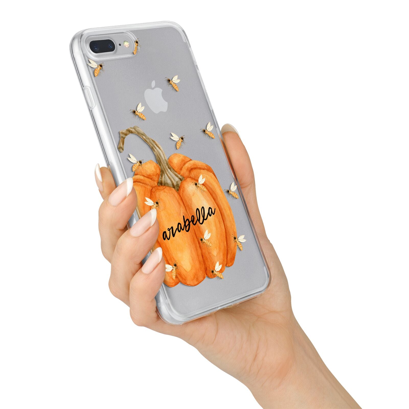 Personalised Pumpkin with Bees iPhone 7 Plus Bumper Case on Silver iPhone Alternative Image