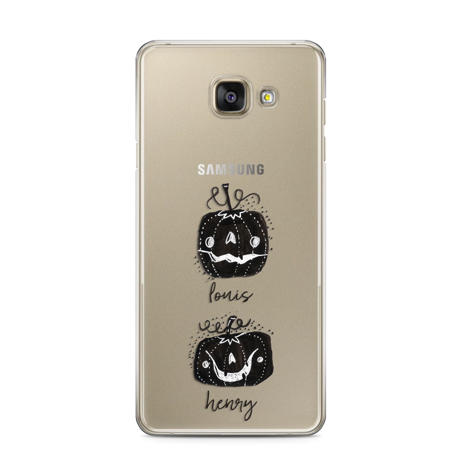 Personalised Pumpkins Samsung Galaxy A3 2016 Case on gold phone