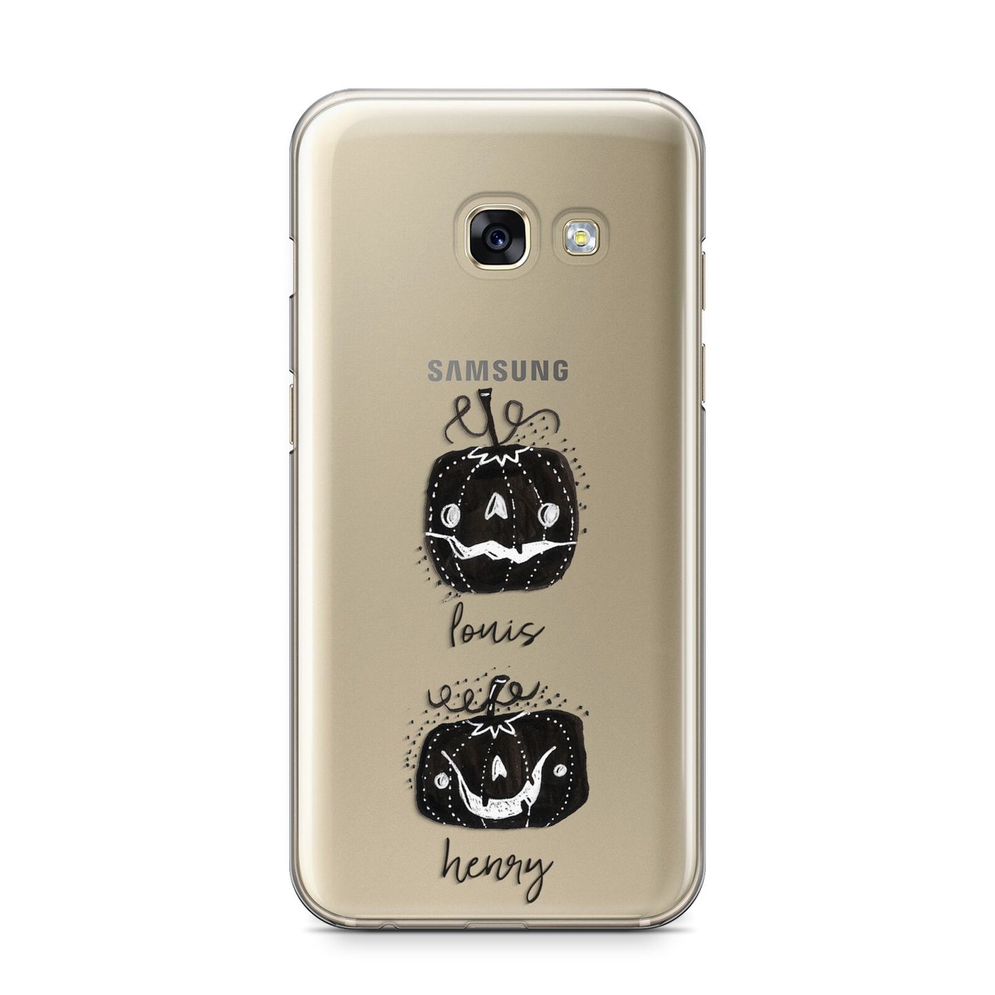 Personalised Pumpkins Samsung Galaxy A3 2017 Case on gold phone