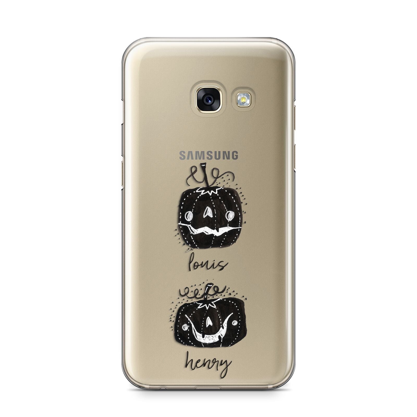 Personalised Pumpkins Samsung Galaxy A3 2017 Case on gold phone