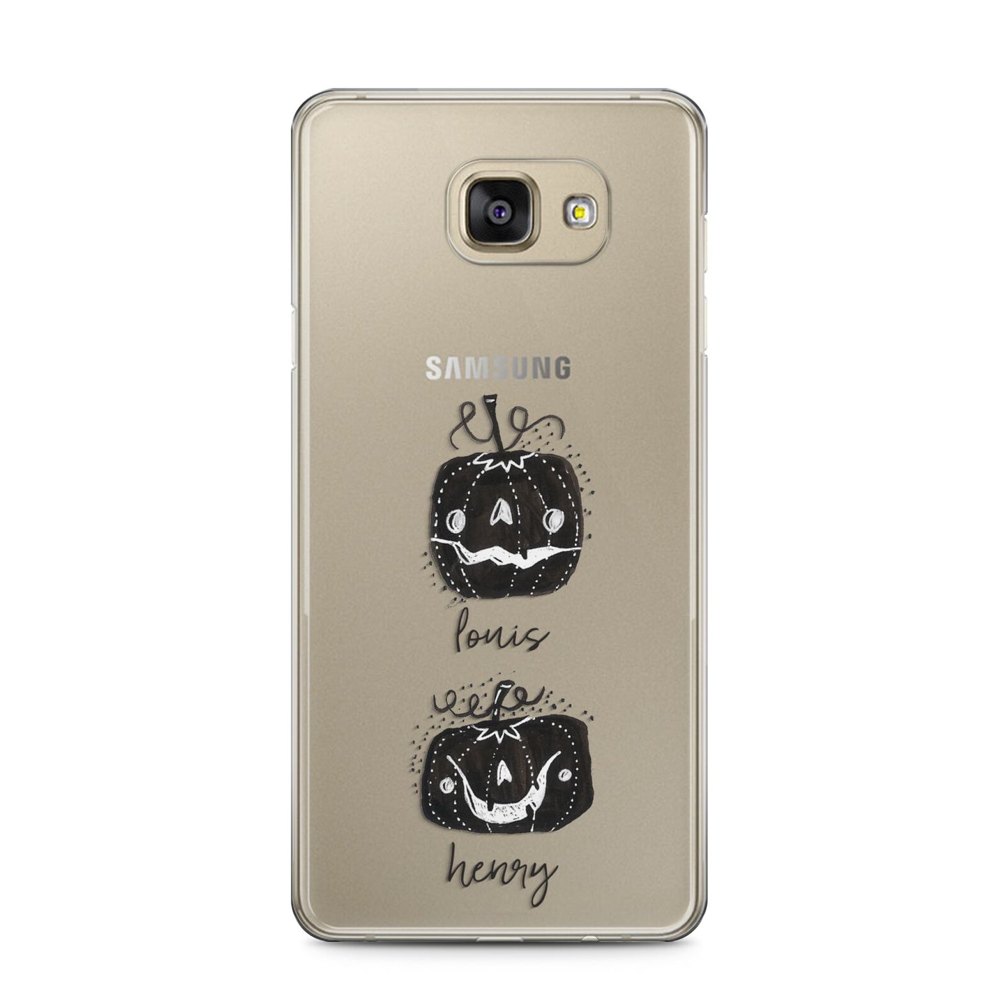 Personalised Pumpkins Samsung Galaxy A5 2016 Case on gold phone