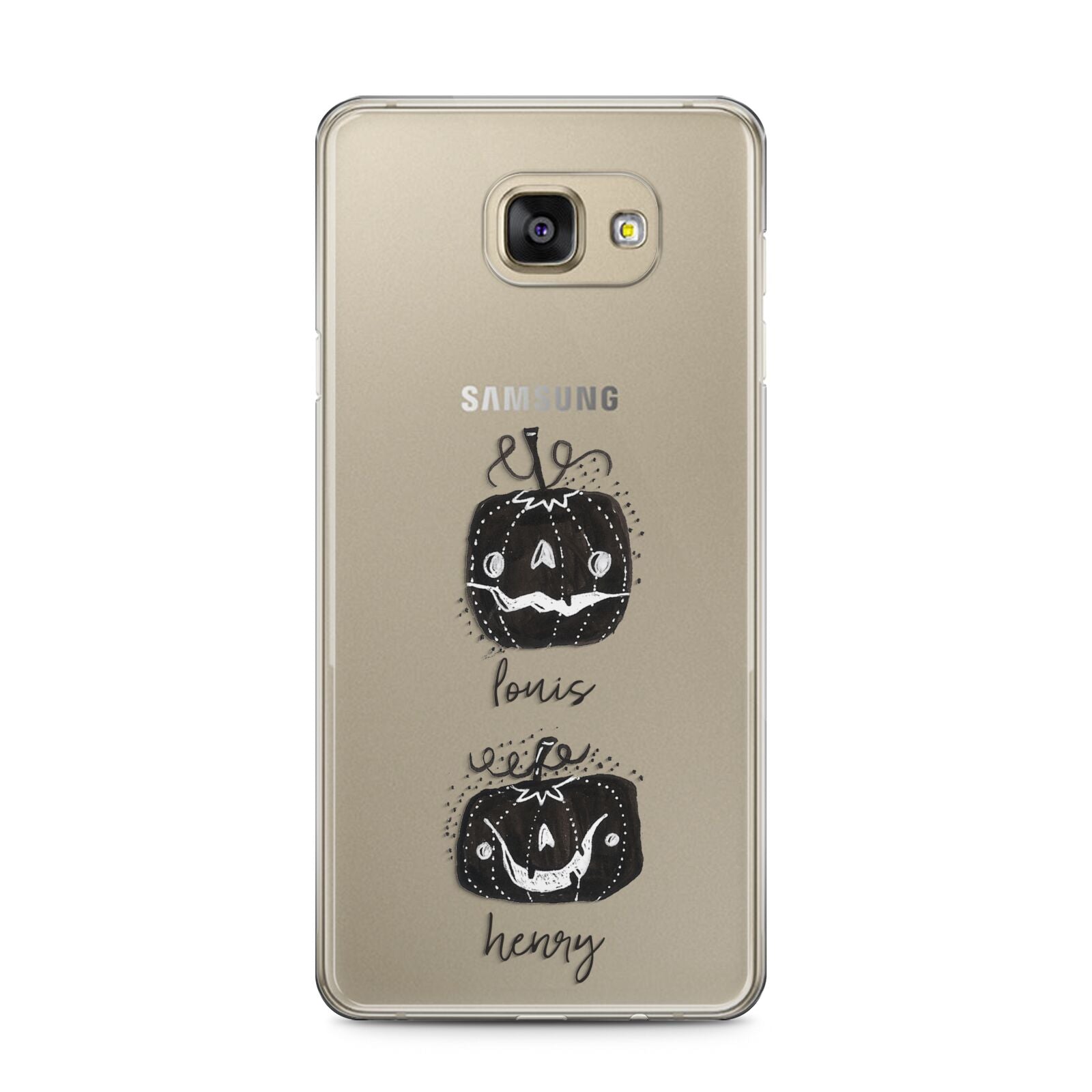 Personalised Pumpkins Samsung Galaxy A5 2016 Case on gold phone