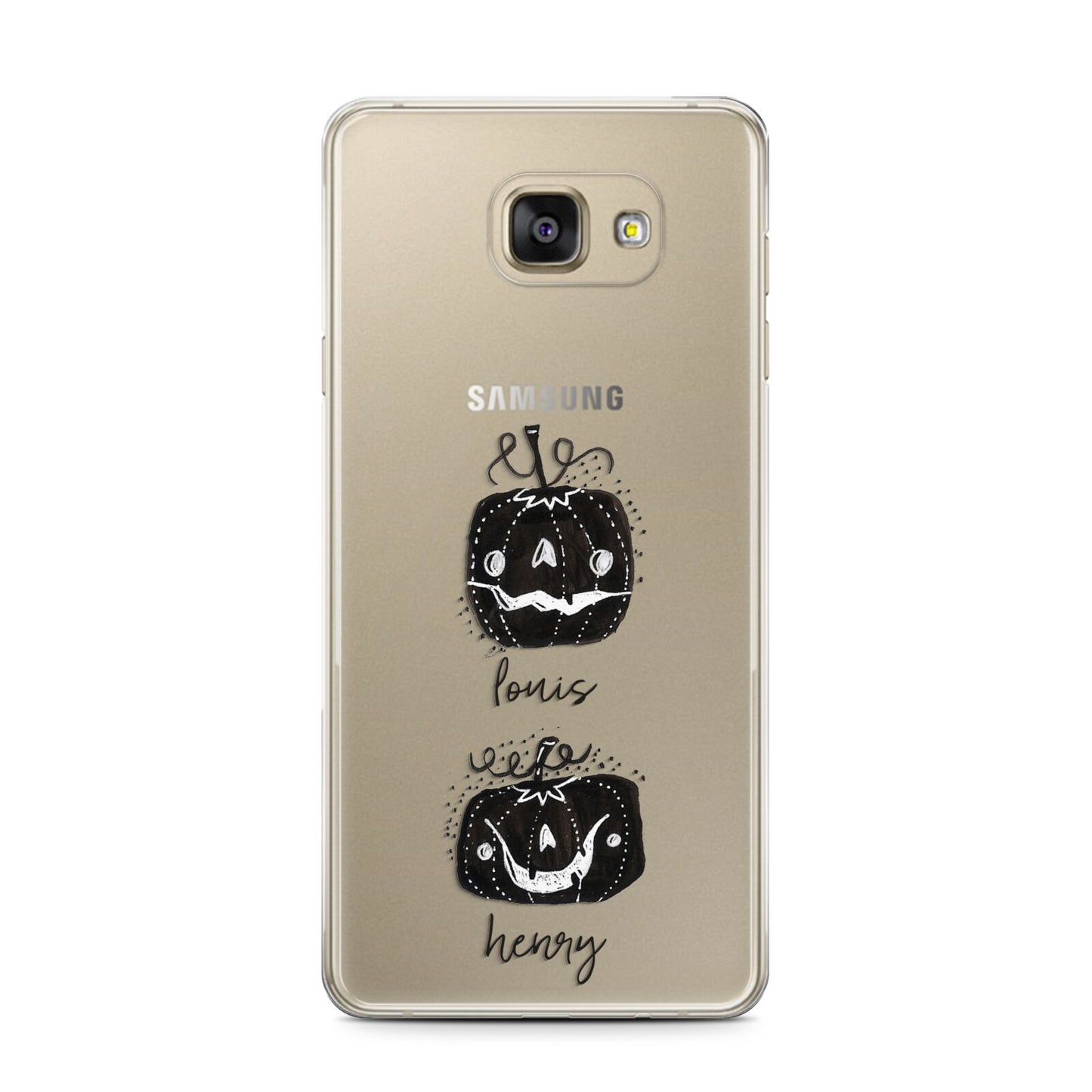 Personalised Pumpkins Samsung Galaxy A7 2016 Case on gold phone