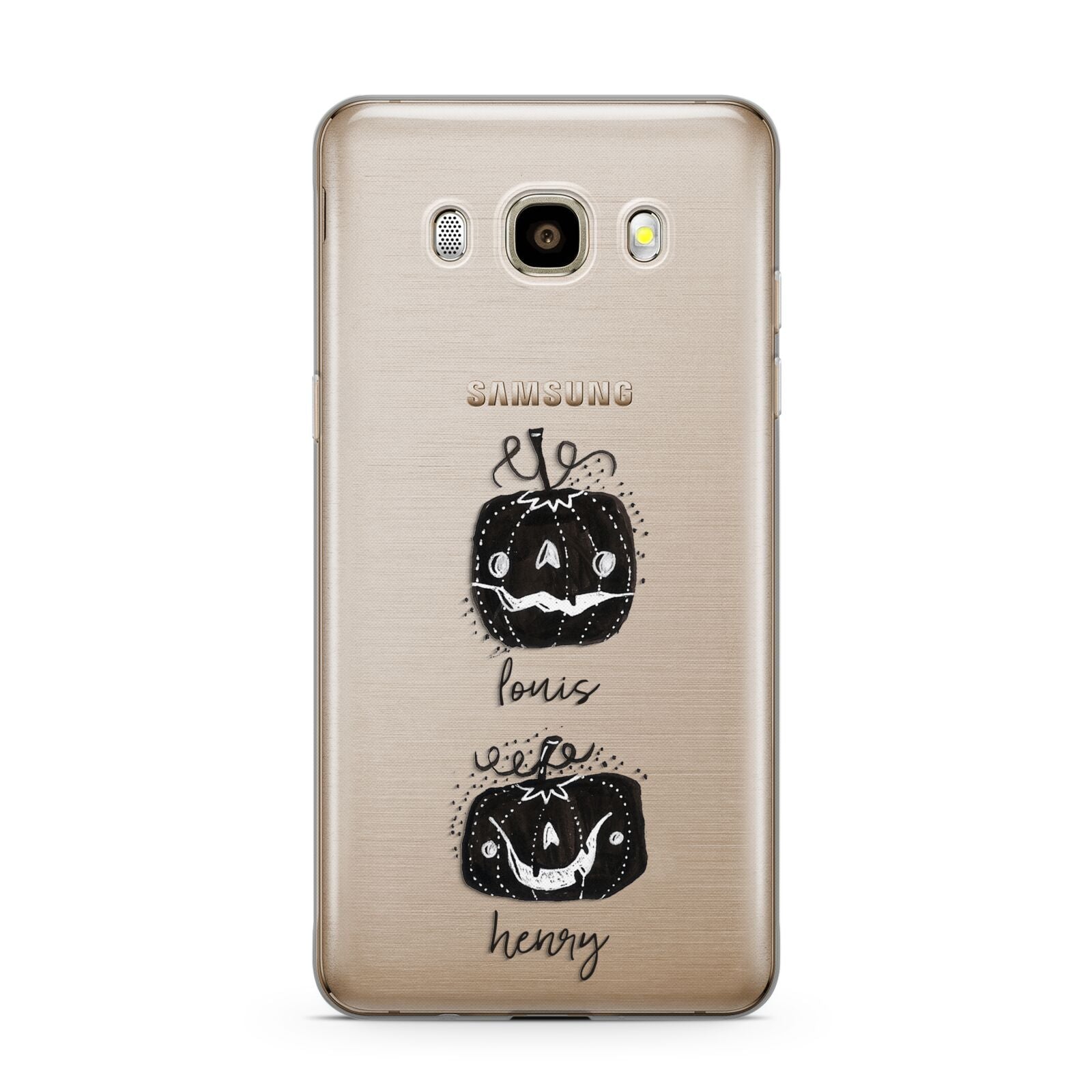 Personalised Pumpkins Samsung Galaxy J7 2016 Case on gold phone