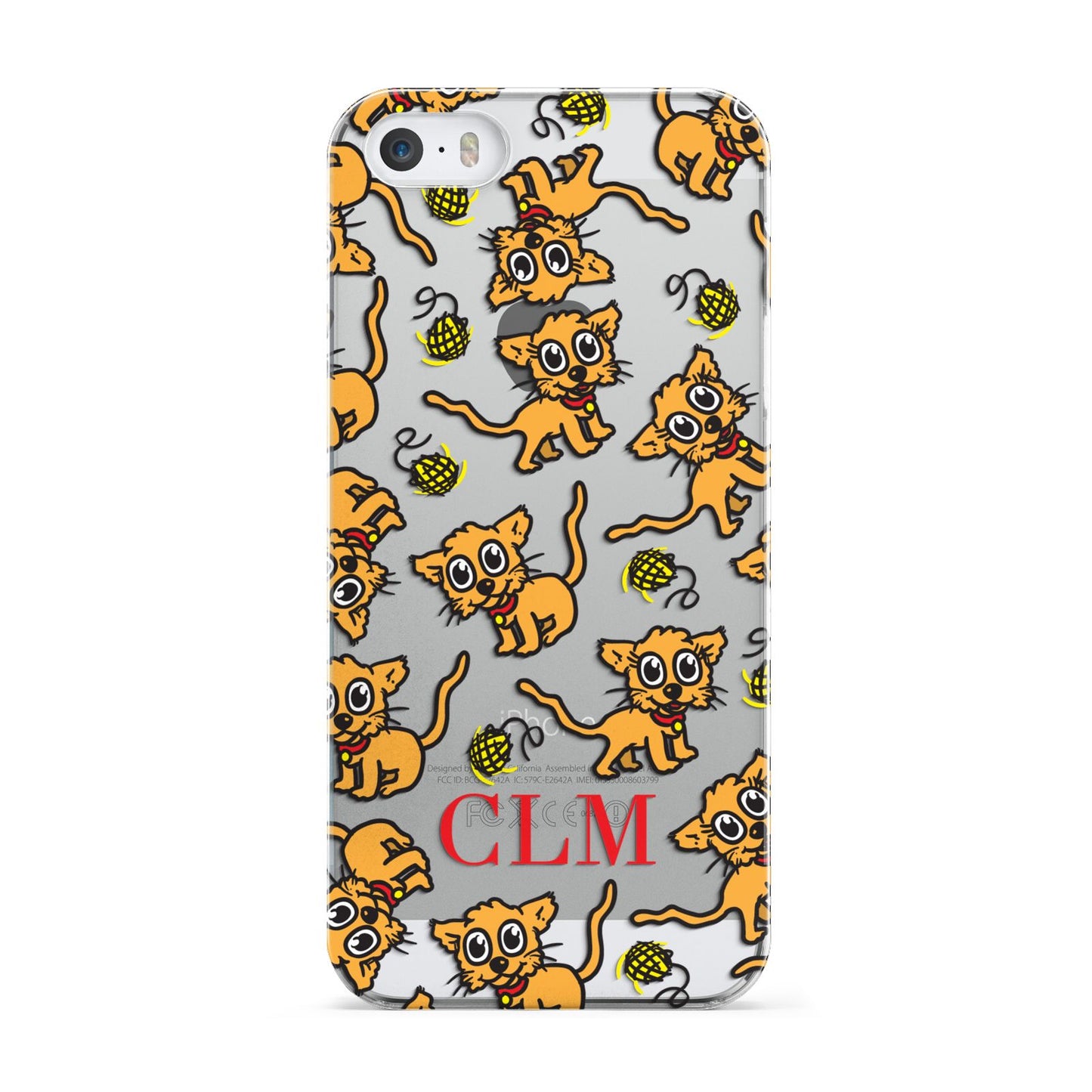 Personalised Puppy Initials Clear Apple iPhone 5 Case