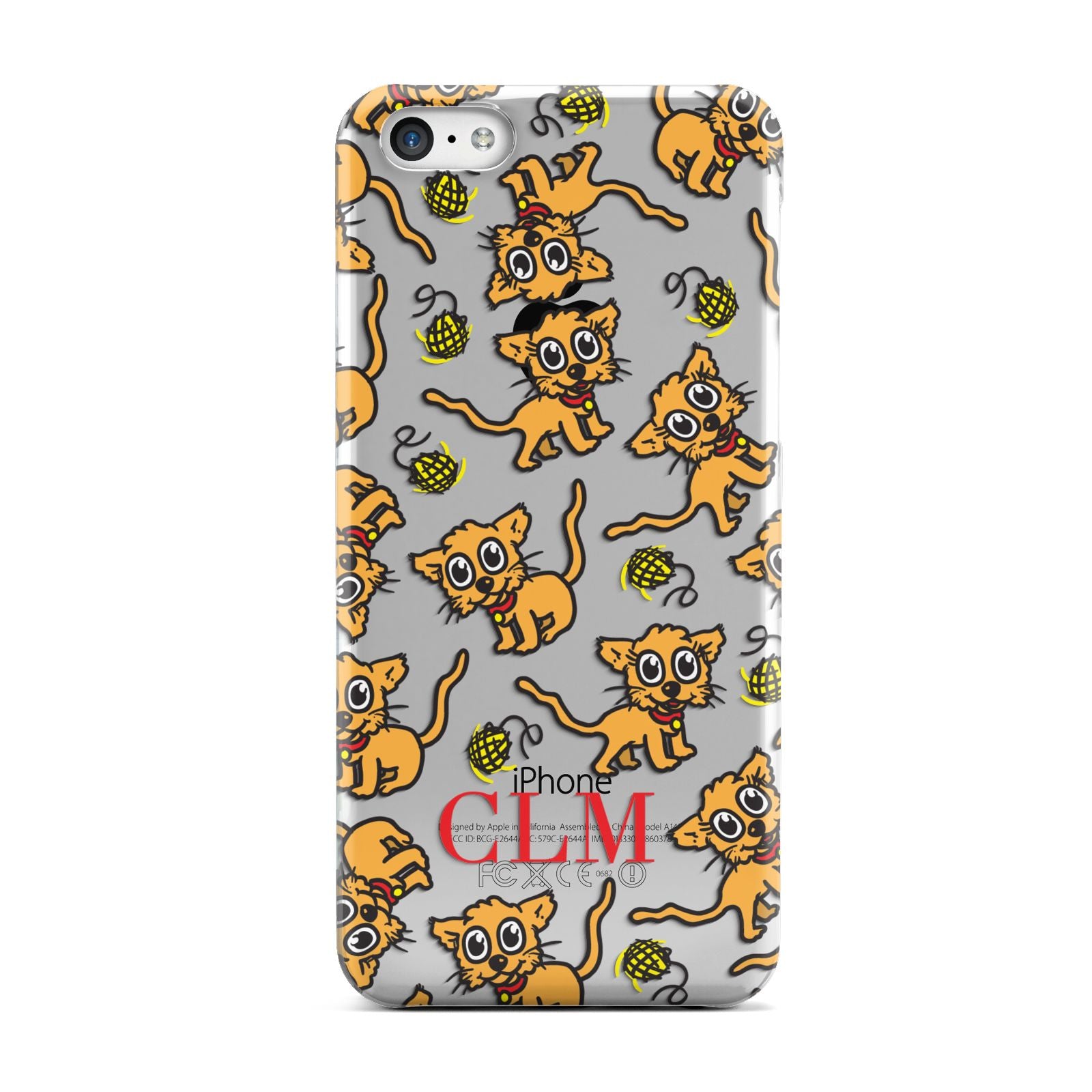 Personalised Puppy Initials Clear Apple iPhone 5c Case