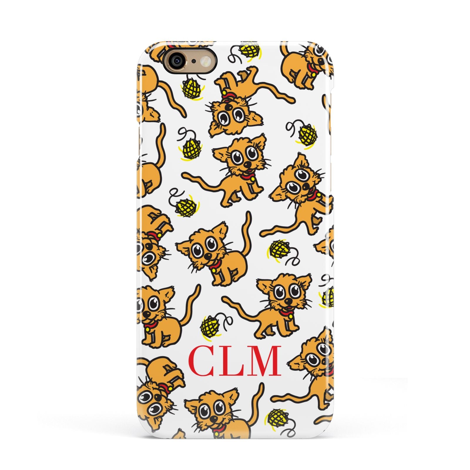 Personalised Puppy Initials Clear Apple iPhone 6 3D Snap Case