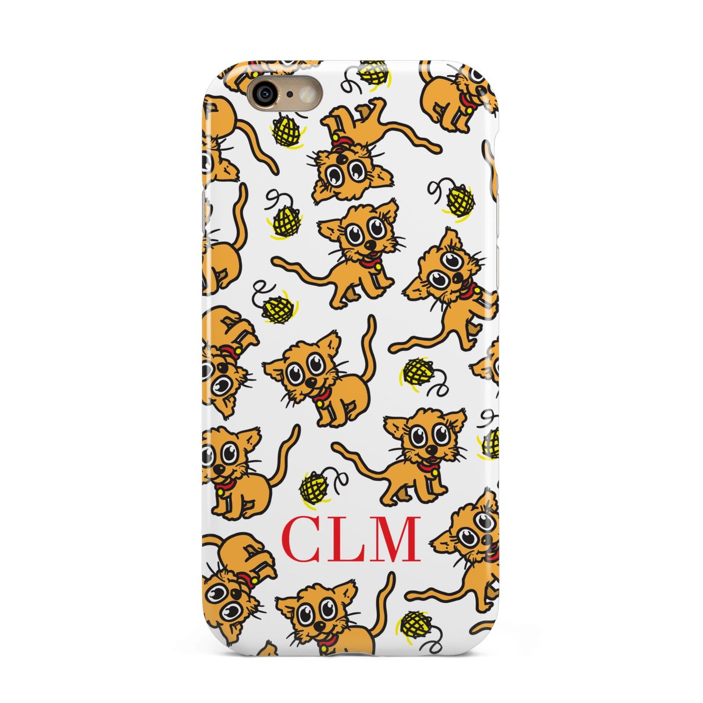 Personalised Puppy Initials Clear Apple iPhone 6 3D Tough Case