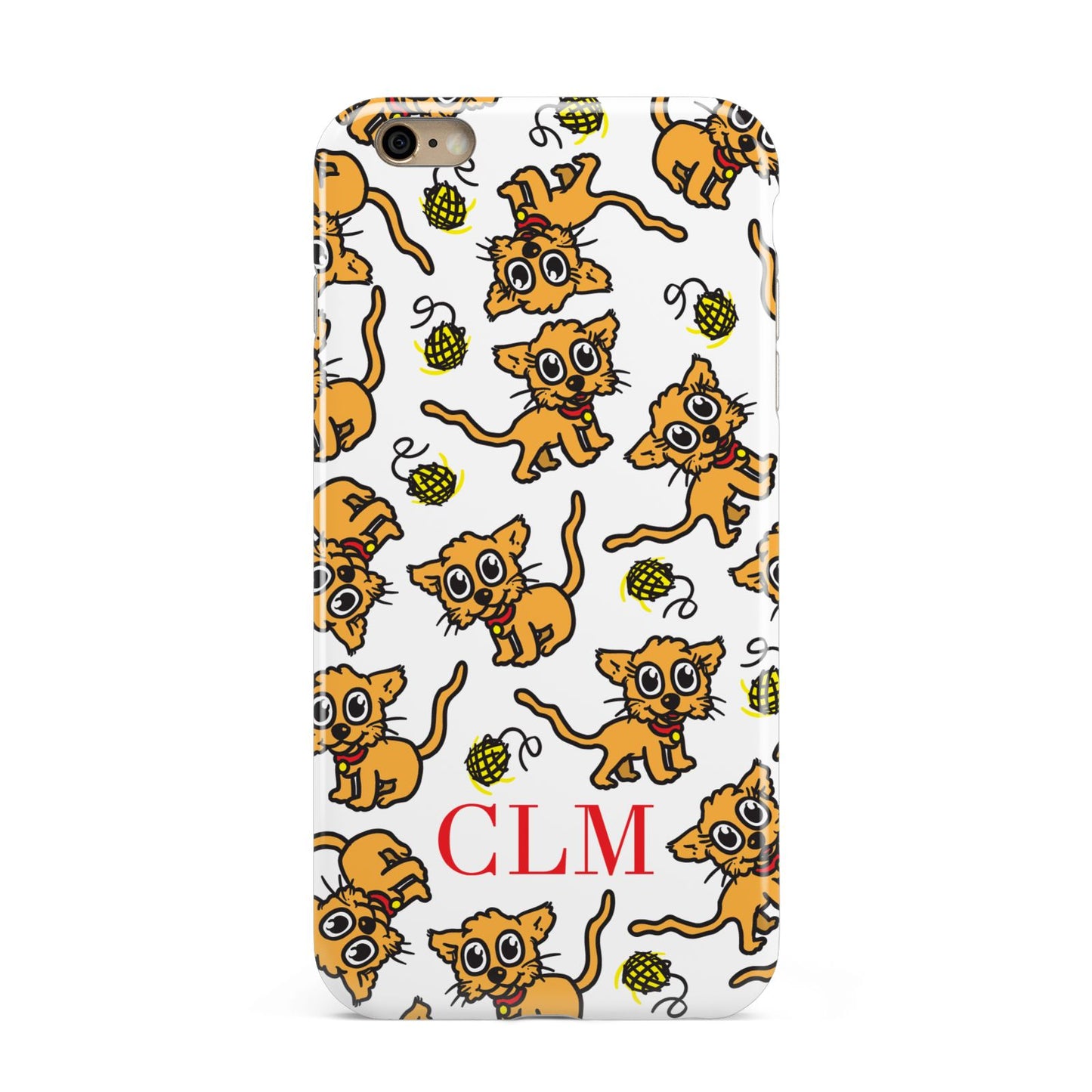 Personalised Puppy Initials Clear Apple iPhone 6 Plus 3D Tough Case