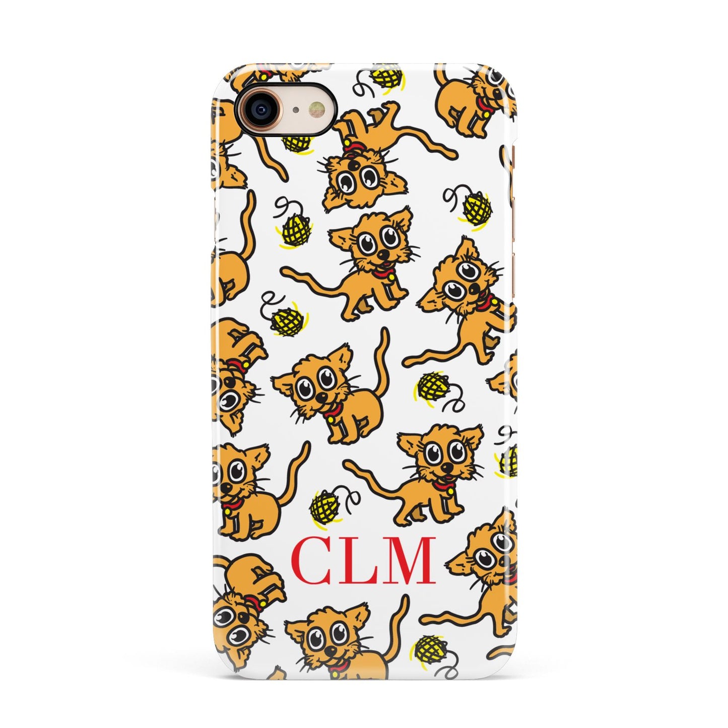 Personalised Puppy Initials Clear Apple iPhone 7 8 3D Snap Case